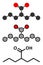 Valproic acid or valproate epilepsy (seizures) drug molecule