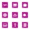 Valuable formation icons set, grunge style