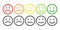 Valuation by emoticons from negative to positive, set emotion. Rank, level of satisfaction rating