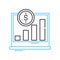 value investing line icon, outline symbol, vector illustration, concept sign