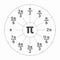 The value of Pi in simple trigonometric unit, circle chart