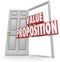 Value Proposition 3d Red Words Open Door Sell Customers