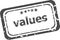 VALUE text, on grunge rectangle stamp sign