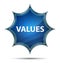 Values magical glassy sunburst blue button
