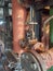 Valves of the operating steam boiler in the boiler house
