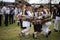 Vama, Romania, September 28th, 2019, Kids wearing traditional dancing round dance in Bucovina -hora