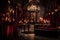 Vampire ball scene, with elegant guests, with opulent decoration and an atmosphere of mystery