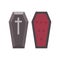 Vampire coffin flat icon. Halloween illustration of coffin