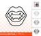 Vampire fangs simple black line vector icon