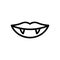 Vampire icon fangs vector. Isolated contour symbol illustration