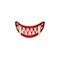 Vampire monster smile or devil mouth, realistic vector illustration isolated.