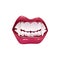 Vampire mouth with fangs grinning jaws vector icon