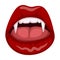 Vampire mouth icon, halloween bloody dracula lips