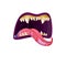 Vampire mouth monster maw roar or yell vector icon