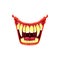 Vampire mouth monster maw roar or yell vector icon