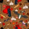 Vampire seamless pattern for the valentine day