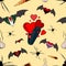 Vampire seamless pattern for the valentine day