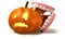 Vampire Teeth Biting Jack O\'Lantern