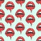 Vampires Lips Seamless Pattern. Melting lips. Vector illustration for halloween