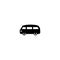 Van black silhouette. Minibus vector line icon isolated on white background.