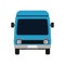 Van blue front view illustration car. Delivery transportation vector icon truck. Cartoon business travel transit