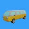 van bus classic retro front look 3d object