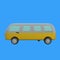 van bus classic retro side view 3d object