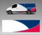 Van decal wrap design vector for Company branding . Graphic wrap decal and sticker template vector