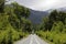 Van driving on Carretera Austral, Chile