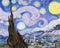 Van Gogh`s The Starry Night adult coloring page