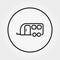 Van. House on wheels. Camping. Icon. Vector. Editable Thin line