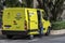 Van from the Mercado Livre company parked in a street for delivering parcels  in Sao Paulo