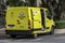 Van from the Mercado Livre company parked in a street for delivering parcels  in Sao Paulo