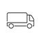Van Shipping Parcel Line Icon. Cargo Fast Delivery Service Linear Pictogram. Freight Truck Transport Courier Black