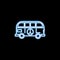 van style hippie icon in neon style. One of Life style collection icon can be used for UI, UX