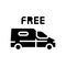 van transportation free shipping glyph icon vector illustration