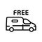 van transportation free shipping line icon vector illustration