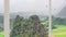 Van Vieng cityscape as seen from a white window