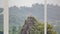 Van Vieng cityscape as seen from a white window