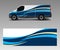 Van Wrap design template vector with wave shapes, decal, wrap, and sticker template vector