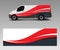 Van Wrap design template vector with wave shapes, decal, wrap, and sticker template vector