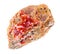 Vanadinite crystals on raw rock on white