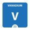 Vanadium Chemical 23 element of periodic table. Molecule And Communication Background. Vanadium Chemical V, laboratory and science