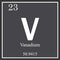 Vanadium chemical element, dark square symbol