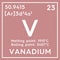 Vanadium. Transition metals. Chemical Element of Mendeleev\\\'s Periodic Table. 3D illustration