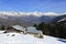 Vancise express, Winter landscape in the ski resort of La Plagne, France