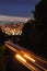 Vancouver, B.C. and Skytrain at dusk