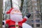 Vancouver, BC, Canada - 11/25/18: Giant, inflatable Santa Claus balloon, in downtown Vancouver at Yaletown CandyTown, a Christmas