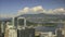 Vancouver BC Canada with View of Buildings Clouds Grouse Mountain Stanley Park and Water Transportation