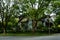 VANCOUVER, CANADA - MAY 15, 2019: Beautiful house with nicely trimmed green street view